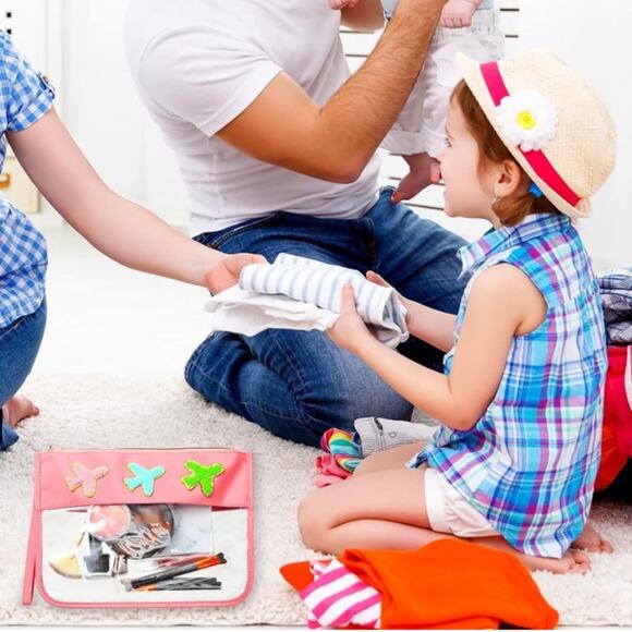 Clear Pouch With Patches Snacks Bag‎ Chenille Letter Bag Cosmetic Transparent - Picture 3 of 5